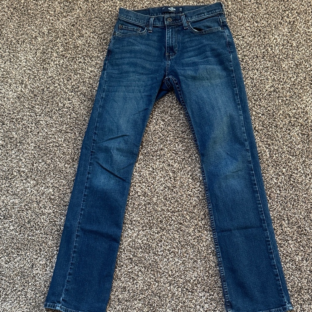 Hollister Men's Dark Blue Bootcut Jeans